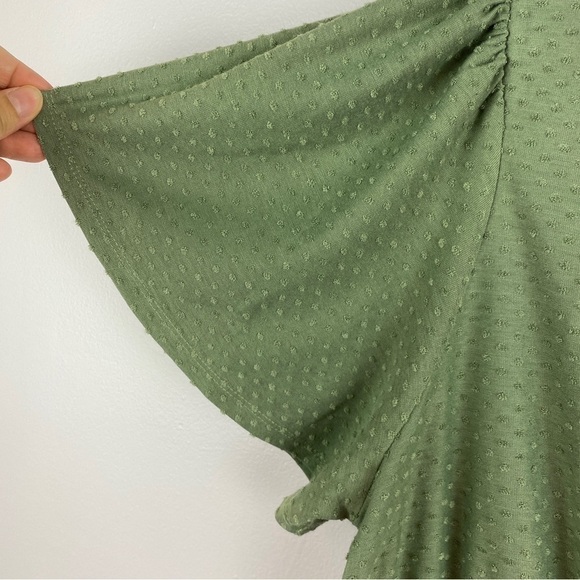 LANE Bryant Sea Spray Swing Flutter-Sleeve Clip Dot Babydoll Top Size 14/16 - Picture 7 of 13